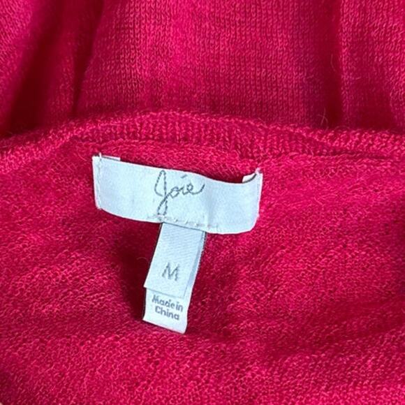 𝅺Joie Lightweight Semi Sheer Solid Red Sweater Size Medium - Picture 7 of 8